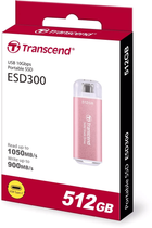 Dysk SSD Transcend ESD300 512GB USB 3.1 Gen 2 Type-C 3D NAND Pink (TS512GESD300P) Zewnętrzny - obraz 5