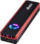 Kieszeń zewnętrzna Akasa Vegas M.2 SATA/NVMe SSD USB 3.2 Gen 2 with RGB Fan Black-Red (AK-ENU3M2-06) - obraz 1