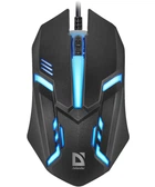 Ігрова провідна мишка Defender HIT MB-550 3кн 1200 dpi RGB підсвічування 7 кольорів Black (52550)