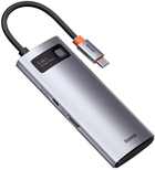 Хаб USB-C 5в1 Baseus Metal Gleam Series 3 x USB 3.0 + HDMI + USB-C PD Gray (CAХаб-CX0G) - зображення 5