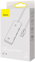 Hub USB 4w1 Baseus Lite Series 4 x USB 3.0 25 cm White (WKQX030002) - obraz 5