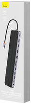 Хаб USB-C 12в1 Baseus EliteJoy Gen2 series 2 x HDMI + 3 x USB 3.0+ PD + DP + SD/TF + RJ45 + Type-C + 3.5 mm Dark Gray (WKSX030213) - зображення 6