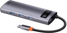 Adapter Hub USB-C 5w1 Baseus 3 x USB 3.0 + HDMI + USB-C PD Gray (WKWG020013) - obraz 6