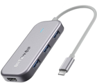 Adapter Hub USB-C 7w1 Blitzwolf BW-TH5 3 x USB 3.0, HDMI, USB-C PD, SD, microSD Gray (5907489601665) - obraz 2