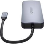Adapter Hub USB Type-C 6w1 Orico HDMI 4K + 3 x USB 3.0 + RJ45+ USB-C PD 100 W Gray (MC-U602P-GY-BP) - obraz 4