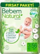 Подгузники Bebem Natural 3 midi (4-9 кг) 56 шт (8690536831951)
