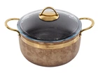 Каструля Brioni антипригарна Royal Stone Ti̇gereye Gold 24 см, 5 л