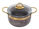 Каструля Brioni антипригарна Royal Stone Sandstone gold 20 см, 3 л
