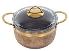 Каструля Brioni антипригарна Royal Stone Ti̇gereye Gold 20 см, 3 л