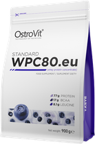 Białko OstroVit Standart WPC80.eu 900 g Jogurt jagodowy (5902232612455) - obraz 1