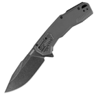 Нож складной Kershaw Cannonball (длина: 203мм, лезвие: 89мм, черное), черный