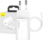 Ładowarka sieciowa Baseus Super Si Quick Charger 1C 20 W z przewodem USB-C - Lightning 1 m Biała (TZCCSUP-B02) - obraz 7