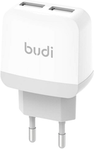Зарядний пристрій Budi 2 x USB 5 V 2.4 A White (6971536923580) - зображення 1
