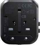Мережевий зарядний пристрій Choetech 3 x USB-A 1 x USB-C 30 W US/EU/UK/AU Black (6932112102010) - зображення 4
