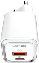 Мережевий зарядний пристрій Ldnio USB-C 20 W + кабель USB-C - Lightning (A2318C Type-C - lig) - зображення 3