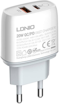 Мережевий зарядний пристрій Ldnio USB-C 20 W + кабель USB-C - Lightning (A2424C Type-C - lig) - зображення 2