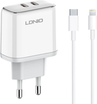 Мережевий зарядний пристрій Ldnio 2 x USB-C USB-C - Lightning 35 W (A2528M EU) - зображення 1