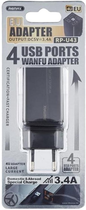Мережевий зарядний пристрій Remax 4 x USB 3.4 A Black (RP-U43 EU-black) - зображення 4