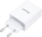 Мережевий зарядний пристрій Vipfan USB 18 W QC 3.0 + кабель Lightning White (E03S-LT) - зображення 2