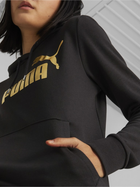 Худі жіноче Puma Ess+ Metallic Logo Hoodie Tr 84909601 XS Чорне (4065453124983) - зображення 4