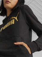 Bluza z kapturem damska Puma Ess+ Metallic Logo Hoodie Tr 84909601 L Czarna (4065453125010) - obraz 4