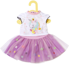 Футболка з єдинорогом і спідниця Zapf Creation Baby Born Dolly Fashion Unicorn Shirt and Skirt + Tutu Unicorn для ляльки 43 см (4001167870495) - зображення 1