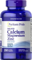 Кальций магний цинк Puritan's Pride Calcium Magnesium Zinc 250 таб Минеральный комплекс