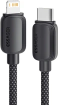 Кабель ESSAGER Breeze USB Cable USB-C to Ligthning 1 м 20W Black (EXCTL-WL01-P)