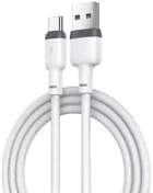 Кабель силіконовий Type-C - XO NB208 Liquid Silicone Data Cable 1m білий гнучкий