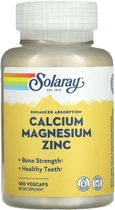 Кальцій магній цинк Solaray Calcium Magnesium Zinc 100 veg caps