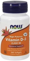Витамин Д NOW Vitamin D-3 2000 IU 240 гел капс