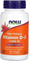 Витамин Д NOW Vitamin D-3 1000 IU 180 капс