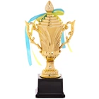 Кубок спортивный с ручками и крышкой приз спортивный SP-Sport Omega Heroe 679B высота 27 см Gold