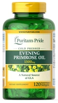 Олія вечірньої примули з ГЛК, Evening Primrose Oil, Puritan's Pride, 1300 мг, 120 гелевих капсул (PTP-13233)