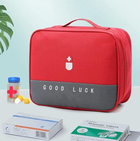Дорожня аптечка, органайзер-сумка "Good Luck" для зберігання ліків / таблеток / медикаментів, 23х19х12 см, червоний (84309715) - зображення 5