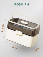 Органайзер аптечка для таблеток VMHouse компактна переносна таблетниця на 3 яруси контейнер для зберігання ліків та бадів білий (0072-0001) - зображення 6