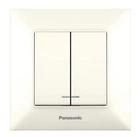Выключатель двухклавишный с подсветкой Panasonic Arkedia Slim крем WNTC0010-2BG
