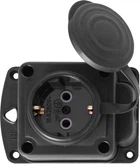 Розетка одинарная с защитной крышкой каучуковая e.socket.rubber.029.1.16, с з/к, 16А