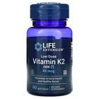 Вітамін К2 (МК-7) 45 мкг, Low Dose Vitamin K2 (MK-7), Life Extension, 90 желатинових капсул