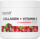 Дієтична добавка OstroVit Collagen + Vitamin C малиновий лимонад з м'ятою 200 г (5903933903750) - зображення 1