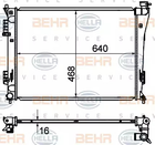 Радиатор охлаждения двигателя HYUNDAI i40, HELLA (8MK376735251)