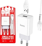 Зарядное устройство Hoco C81A 2.1A + кабель micro-USB White (36783)