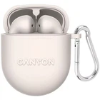 Навушники Canyon TWS-6, Beige, бездротові (Bluetooth 5.3), мікрофон, динаміки 13 мм, зарядний бокс, стереозвук, функція "Handsfree", 30 / 400 mAh