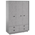 Шкаф распашной трехдверный с 4 выдвижными ящиками 1500x2100x500 Бетон тефра (mk-6-bf)