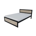 Кровать двуспальная MebliRoMax Loft 140х200 Дуб Сонома/Черный (000083198)