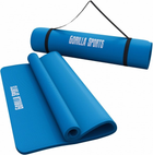 Mata do ćwiczeń, jogi, pilatesu Gorilla Sports Deluxe 190 x 60 x 1.5 cm niebieska (4260200843647)