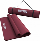 Mata do ćwiczeń, jogi, pilatesu Gorilla Sports Deluxe 190 x 60 x 1.5 cm rubin (4260200847164) - obraz 1