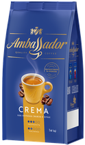 Кава зернова Ambassador Crema без кислинки середнє обсмаження 1000 г