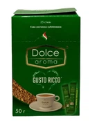Кава Dolce Aroma Gusto Ricco розчинна сублімована в стіках 25 шт/уп (57903)