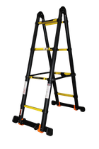 Лестница универсальная телескопическая GTM KME3034B/1.7+1.7 | 2*4ст | 0,9-3,4м | анодированный алюминий